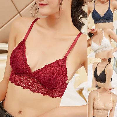 Lace Wireless Bralette for Women Fashionable Lightweight Adjustable Straps Soft Stretchy Fabric Comfortable Fit Seamless Design