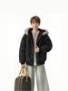 Unisex Double-Sided Wear Snow Eagle Fur Collar Hooded Jacket - Warm Cotton Autumn/Winter Plus Velvet Couples Design