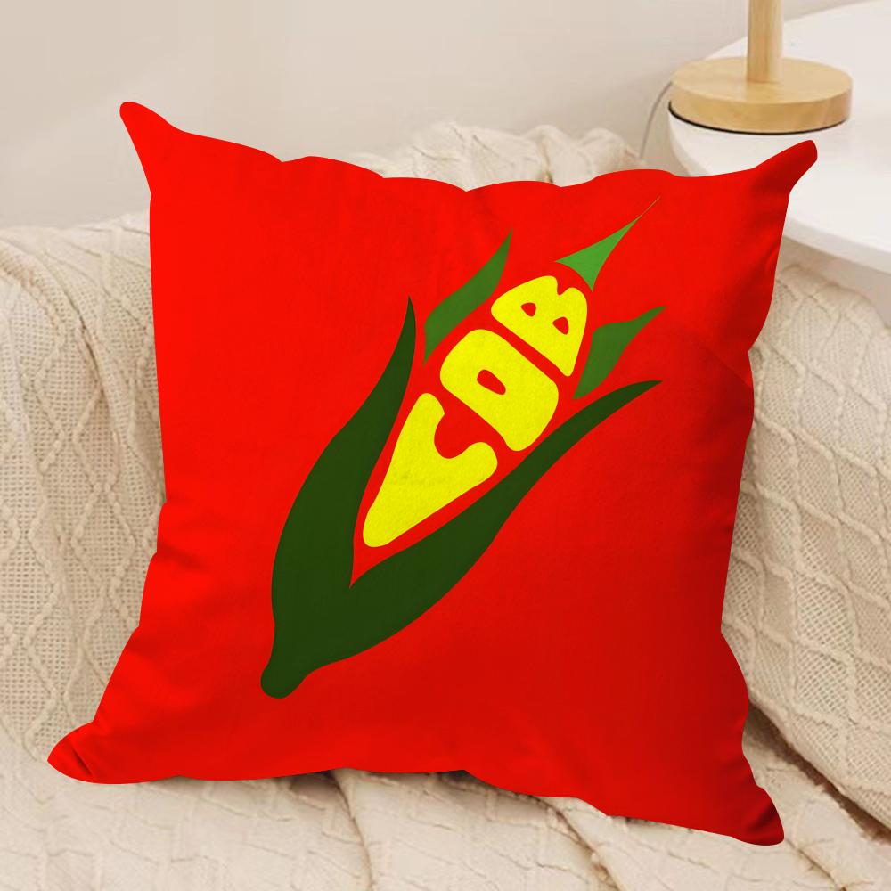 Creative Fruit Print Cushion Cover Soft Plush Fabric Double-Sided Printed Sofa Cushion Cover for All Seasons Home Decor Gift