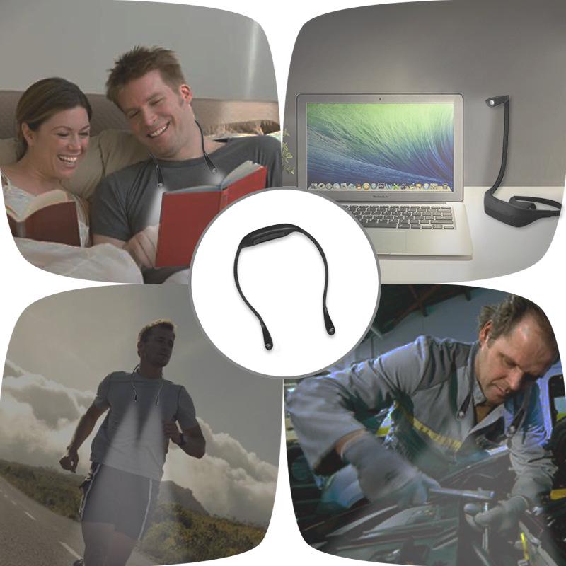 Portable Neck-Hanging LED Reading Light with Eye Protection & USB Charging for Students & Night Running