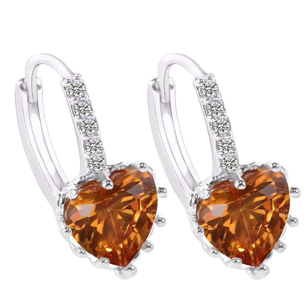 Ladies' Love Zircon Earrings
