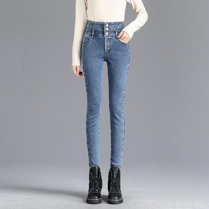 High-waisted Small Foot Jeans Women Spring and Autumn Tight Slim Elastic Pants Denim Jeans Pencil Pants