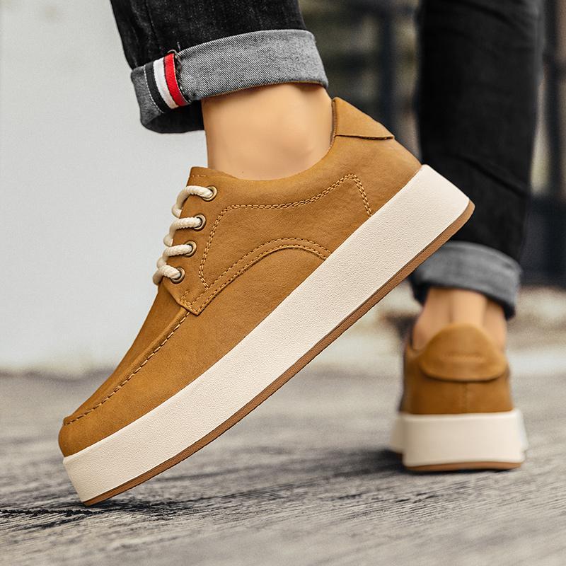 Herrstövlar Höst Höga Läder Casual Skor Mode Bomullsskor Platta Ankelstövlar Business Utomhusskor Herr Sneakers Nya