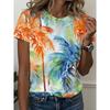 Fashion Women Colorful and Vibrant Print T Shirt Funny Casual O-neck Short Sleeves T-shirt Summer Female Tee Shirt