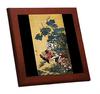 Wooden Framed Photo Tile of Ito Jakuchu's "Hydrangea and Two Roosters" (Ito Jakuchu Series)