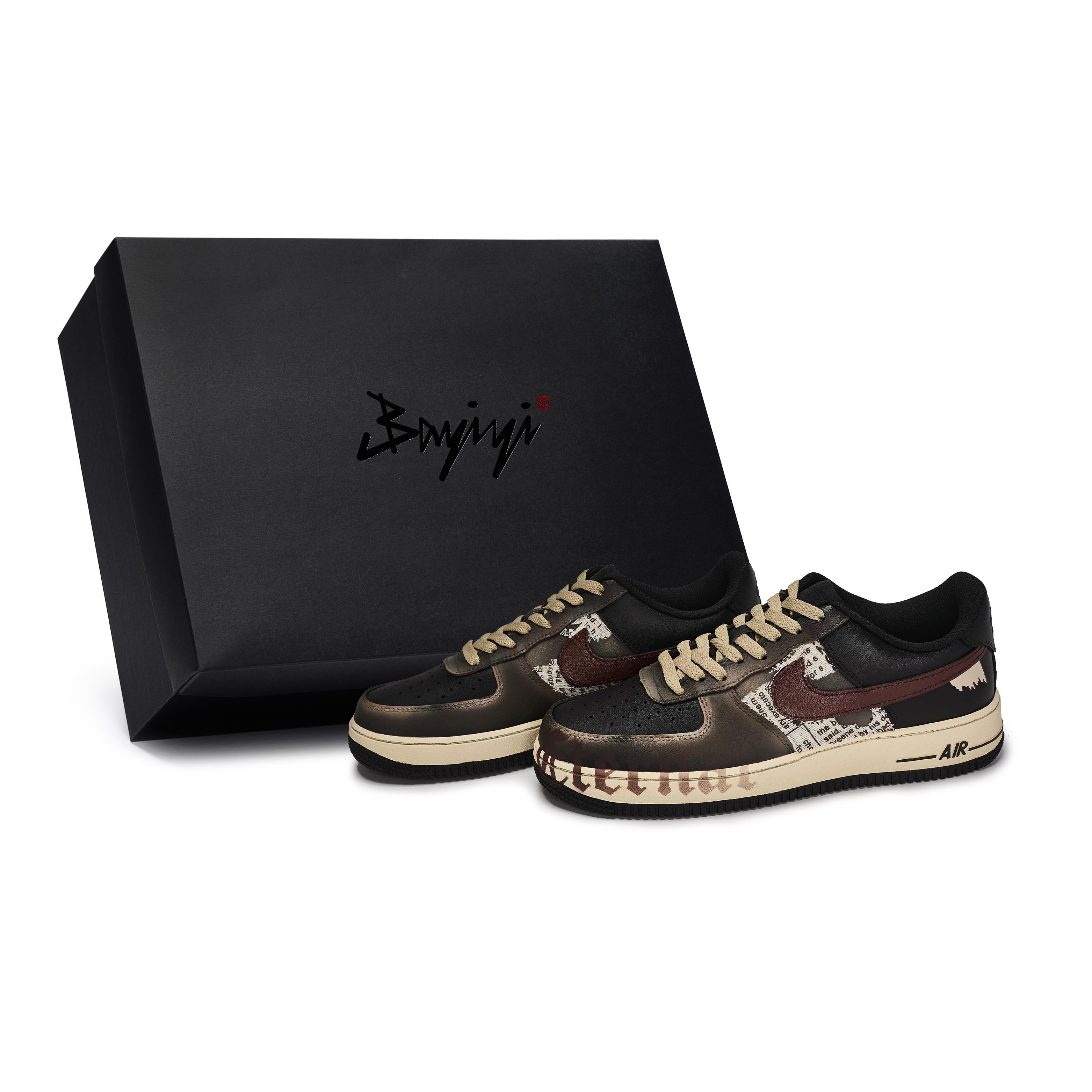 

Nike Air Force 1 Skateboard Shoes Unisex Low top Black/Red/Brown CW2288-001(Team80-SBOX) 36