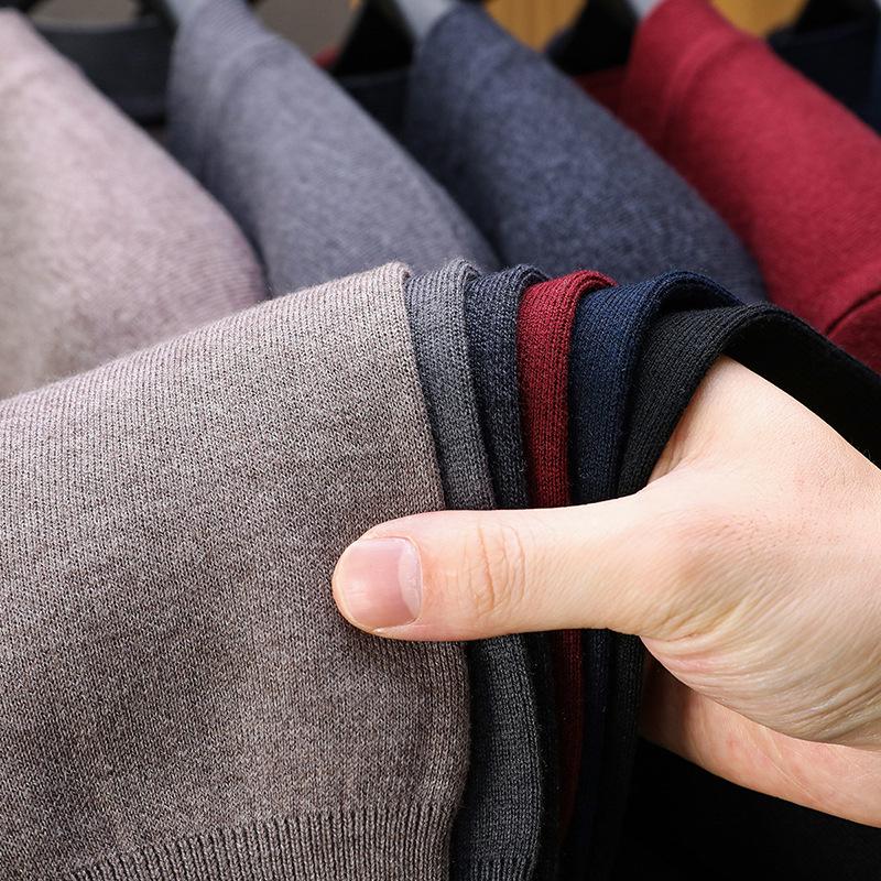 Men's Thick Wool Deep V-Neck Cardigan for Autumn/Winter - Double-Sided Style for Middle-Aged and Elderly