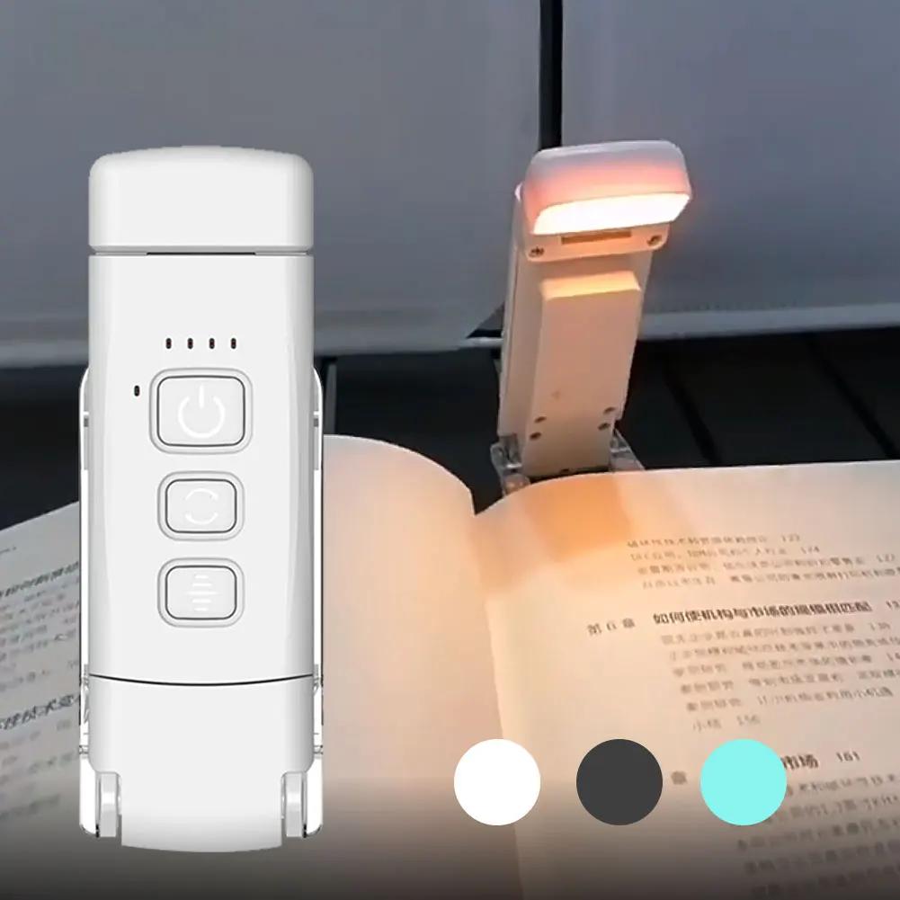 Smart Home Book Light with Timer Rechargeable 3 Colors Brightness Reading Light Clip-on Read Lamp Bookmark Night Light Book Lamp
