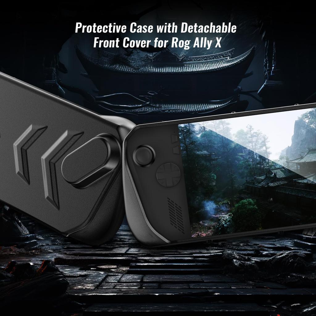 XBERSTAR ROG Ally-Abdeckungsfall für ASUS ROG Ally X 2024, Schutzhülle, Gesichtsabdeckung, verstärkte Folie, Tastenabdeckungssatz für Asus Rog Ally X 2024 Handheld