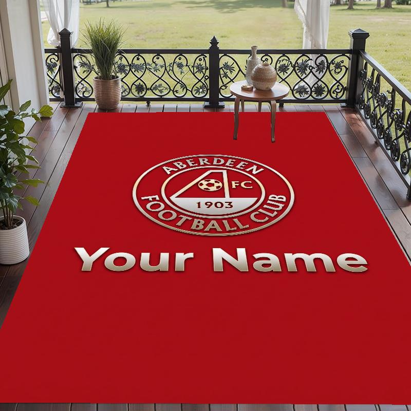 Custom Name Aberdeen Crystal Velvet Floor Rug Personalized Text Soft Carpet Home Decor