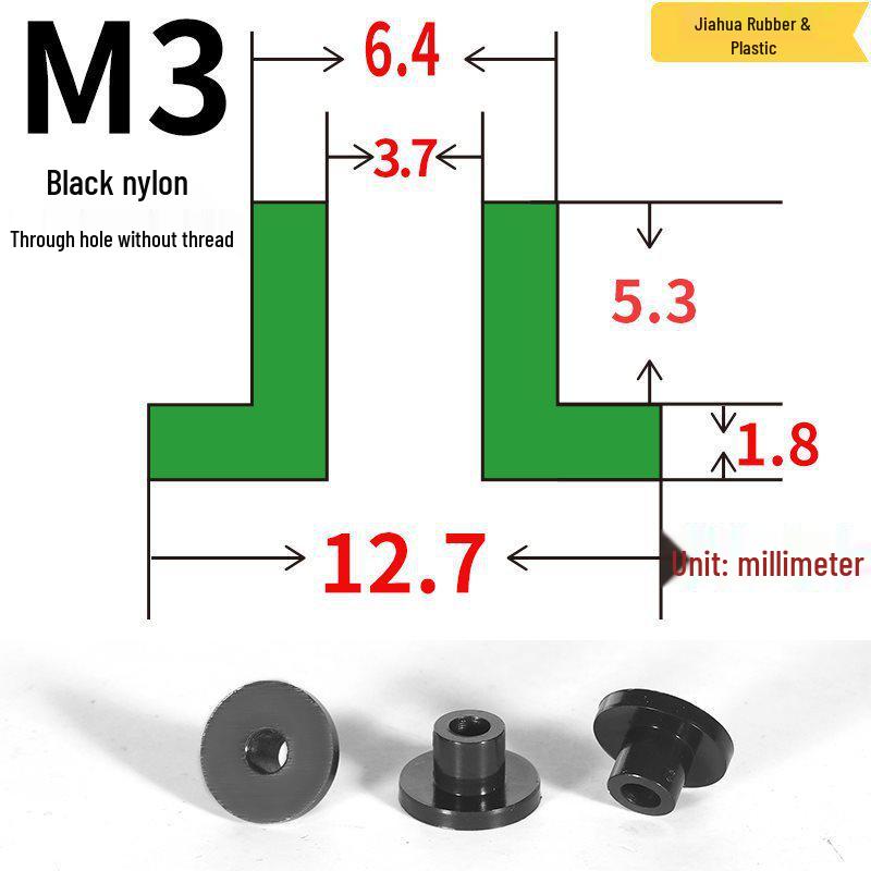 T-förmige Nylon-Dichtungsscheibe M3-M35 Gewinde Isolierabstandshalter