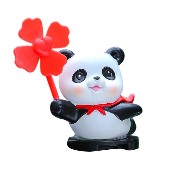 Cartoon Windmill Car Decoration with Soft Doll Cute Rotary Ornament for Dashboard Handlebar & Vent Solar/Manual Spin Fun Summer Gift for Car Bike