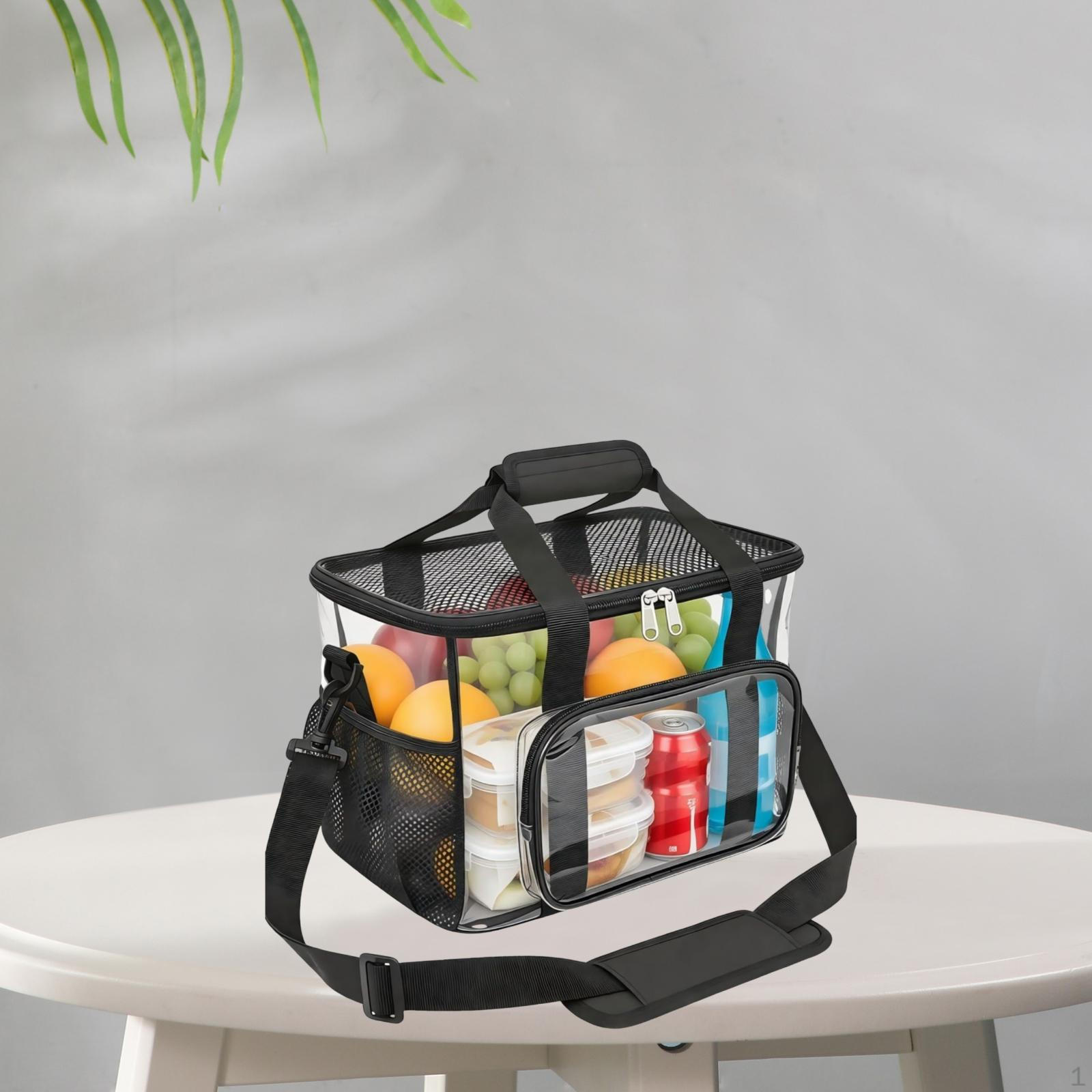 Transparent Large Capacity Durability, with Handle Professional, Women Men, Adjustable Strap