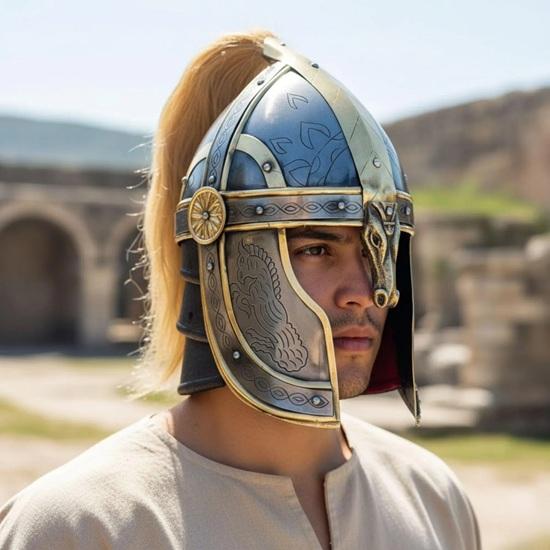 Eomer Başbuğ Kask LOTR Yüzüklerin Efendisi Kask Süvari, Rohan Kaskı LARP, Şövalye Kaskı Çelik Fantezi Cosplay Zırh