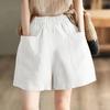 ZANZEA Women Summer Elastic Waist Solid Color Loose Short Pants