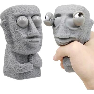 Kamenný muž uvolňuje stresová hračka Pomalu se vrací Měkká socha Moai Stiskněte oči Zvědavý výraz Uvolňuje stres Dětský dárek