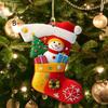 Christmas Stockings Series Flat Car Festive Atmosphere Christmas Tree Decoration Acrylic Backpack Pendant