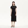 Veromoda Pleated Waist A-Line Dress with Detachable Scarf