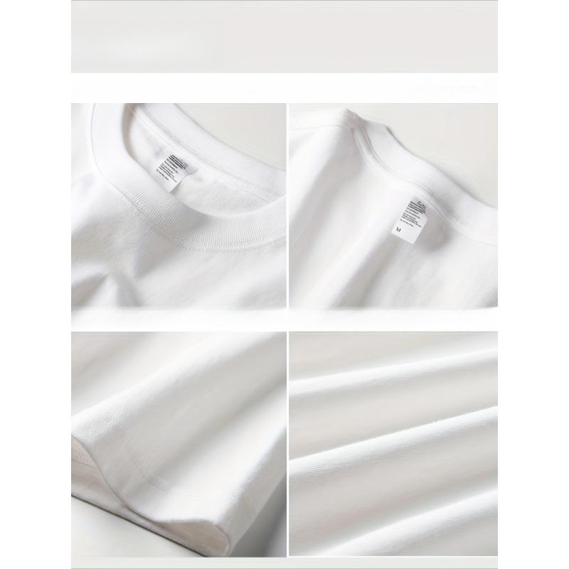 European Size Heavy   Trendy Brand Printed Short-sleeved T-shirt Men's Summer New Large-size Versatile Casual Top