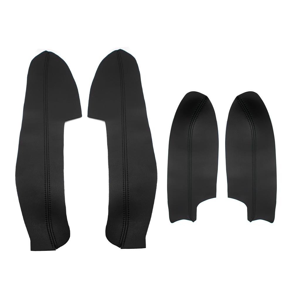 4pcs Car Door Handle Panels Armrest Microfiber Leather Cover Trim For Nissan New Qashqai J11 2016 2017 2018 W/fittings