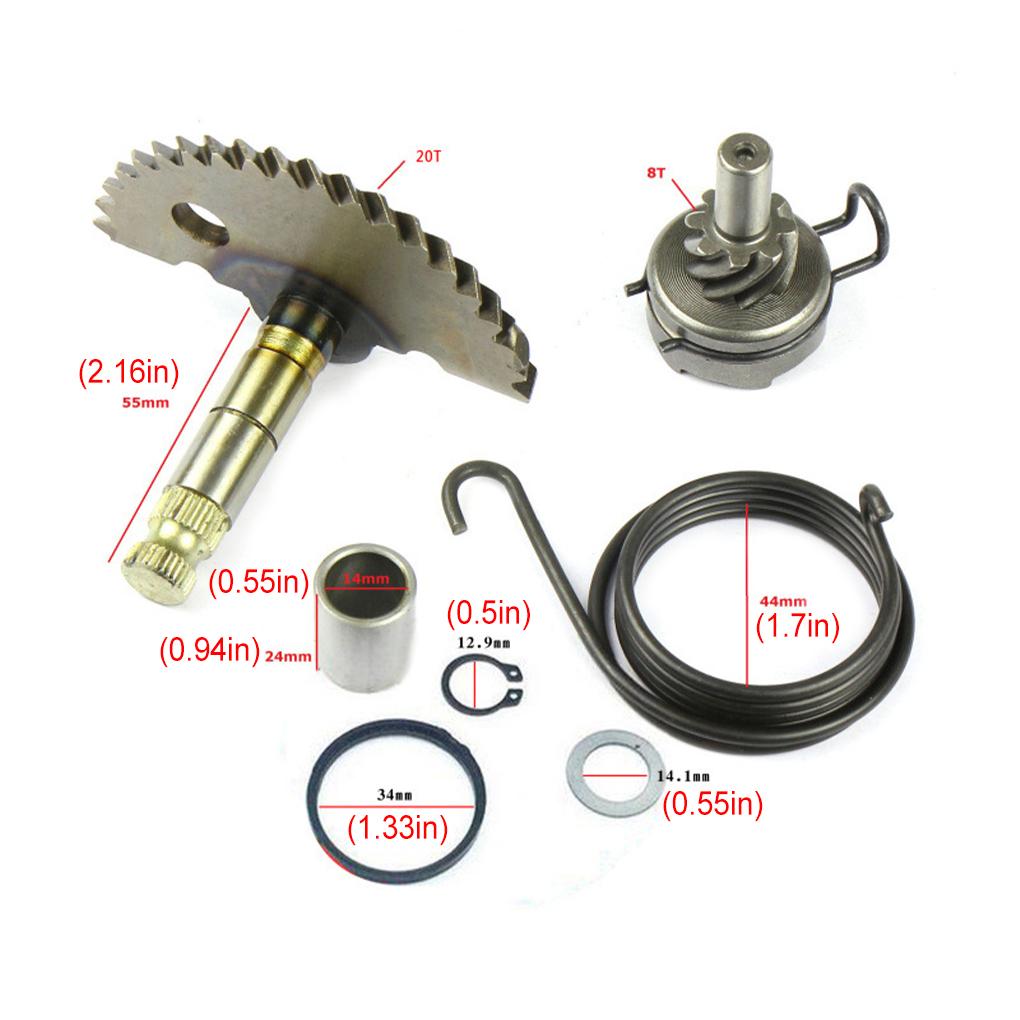 6 Pieces/Set Alloy Kick Start Gear Shaft Assembly Portable Anti-rust Removable Replacement Motorbike Engine Part