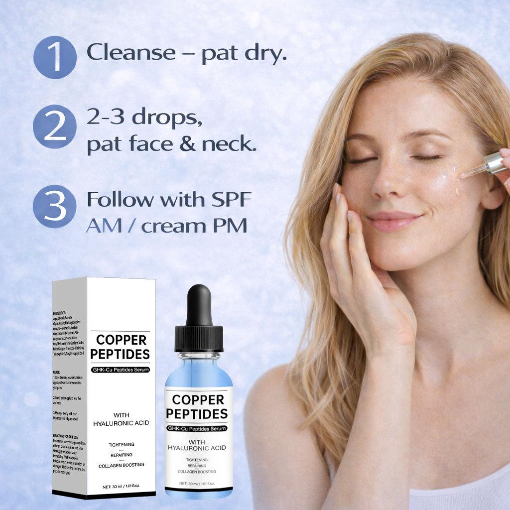 GHK-Cu Měděný Peptidový Sérum 30ml Hloubková Oprava Hydratační Anti-Wrinkle Zpevňující Peptidové Sérum Pleťové Sérum Rozjasnění Tónu Pleti