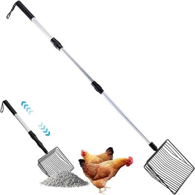 Hühnerkot, Streuschaufel, Hühnerkot, 41,9 Zoll hohle Katzenstreuschaufel mit verstellbarem Griff, hängende Siebschaufel