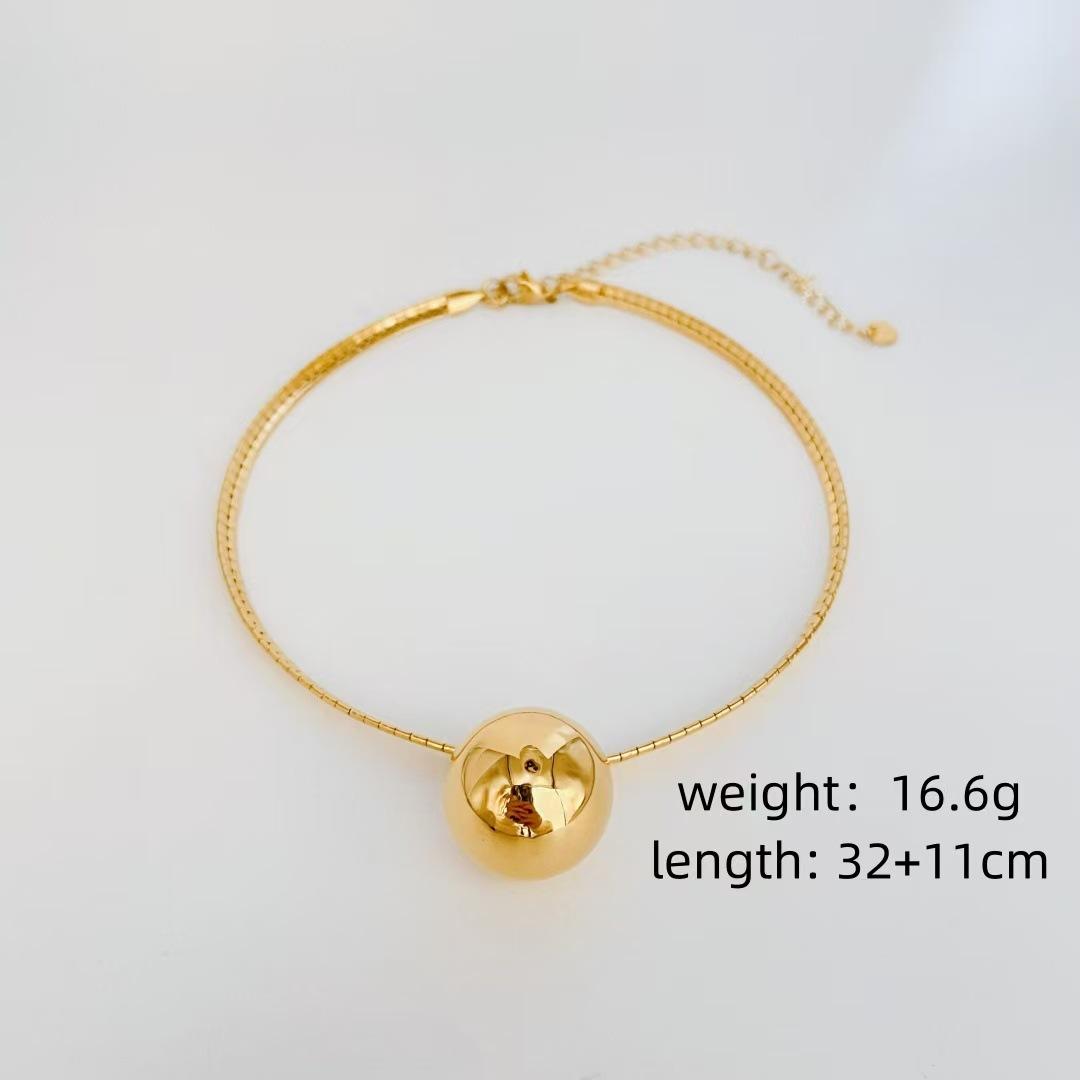 

Модный ошейник с подвеской в виде простого ветряного шара, ошейник из золота и серебра, ошейник премиум-класса золотой