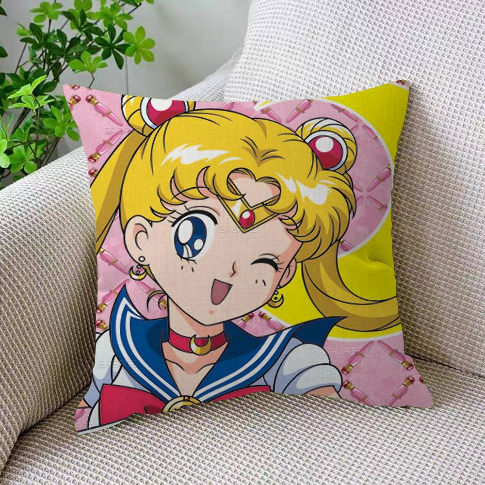 Lovely S-Sailor M-Moon Pillow Gift Home Office Decoration Bedroom Sofa Car Cushion Cover Case 45X45