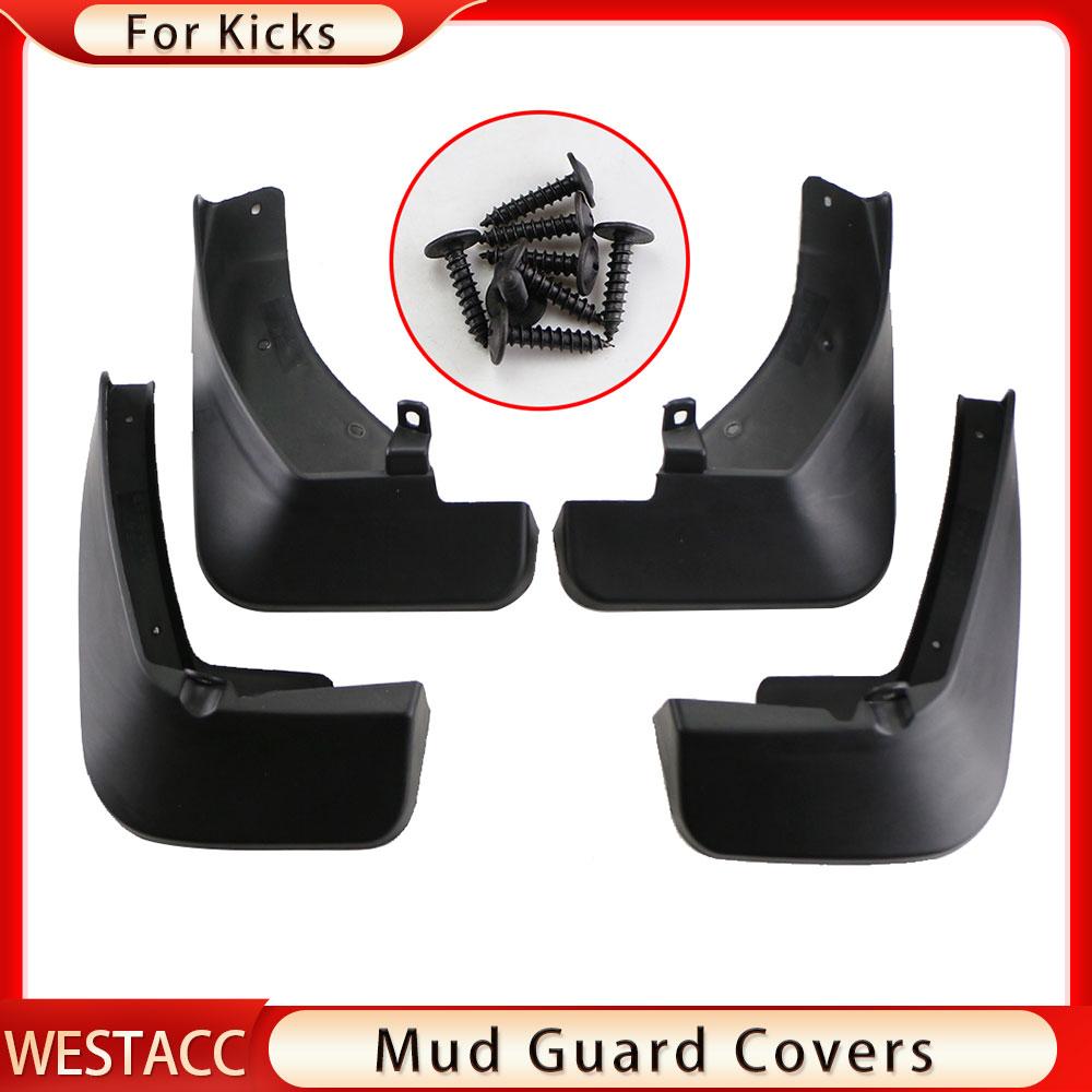 4Pcs/set Car Mud Flaps for Nissan Kicks 2017 2018    2022 2023 Front Back Mudflaps Mud Guard Cover