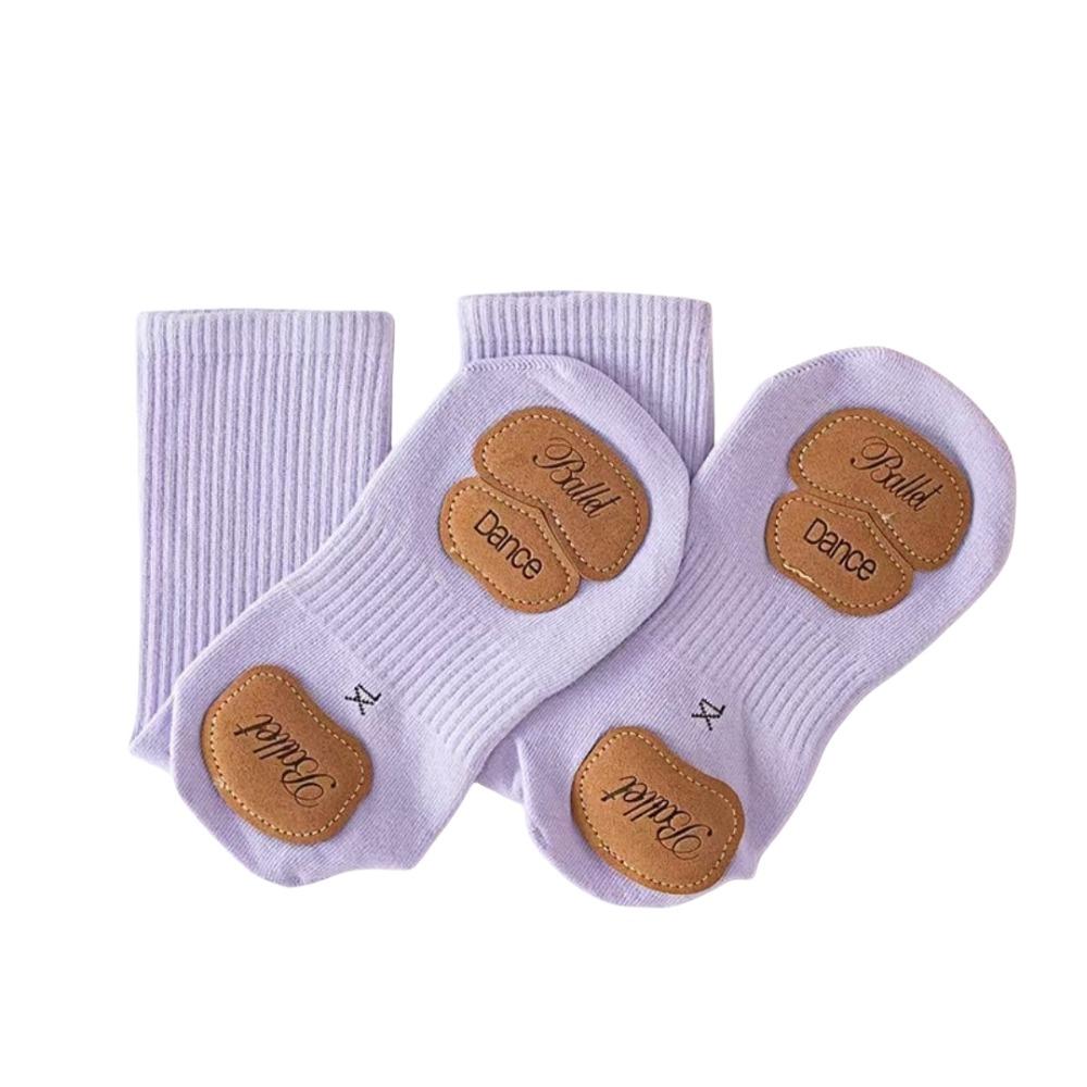 

Носки для танцев на подошве, противоскользящие, спортивные носки для пола, модные женские носки, для улицы EU32-40 светло-фиолетовый