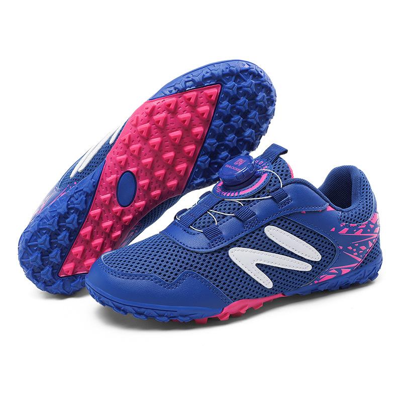 Professional children's football shoes breathable mesh new Velcro primaryschool students men's and women's broken nails football shoes rotating buckle