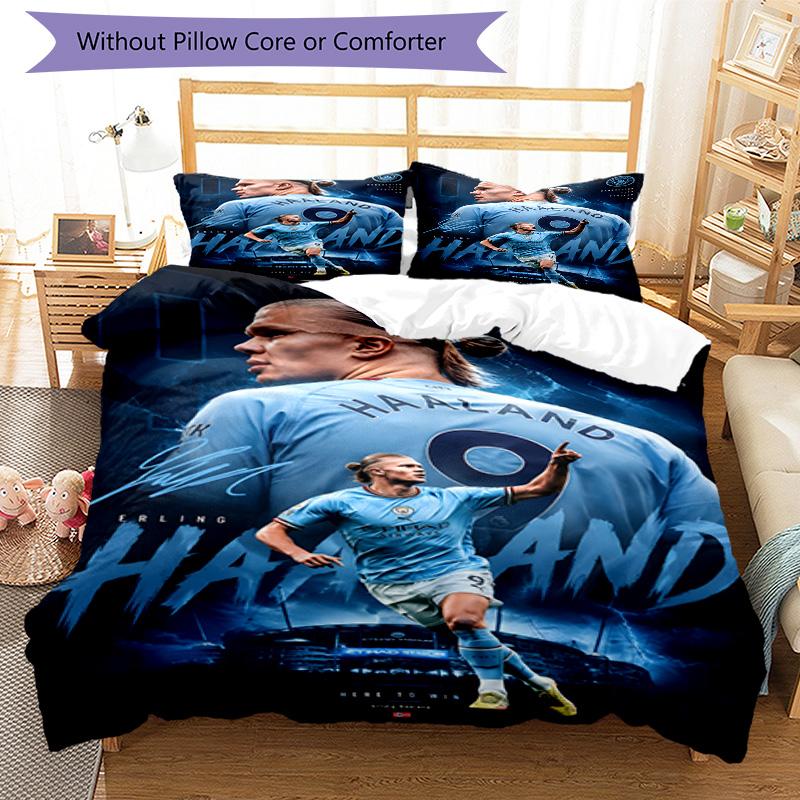 3pcs Haaland9 Design Cover Set - HD Printed Bedding with 1 Cover and 2 Pillowcases - Perfect for Home and Dorm Decor