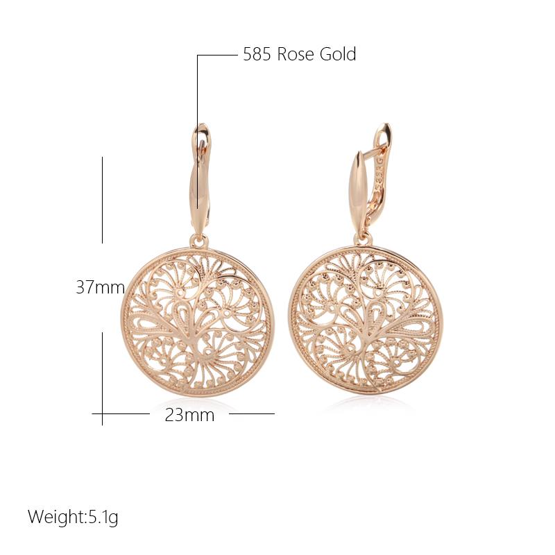 Fashion Glossy Dangle Earrings  Rose Gold Unusual Metal Sculpture Flower Earrings For Women Fine Daily Jewelry