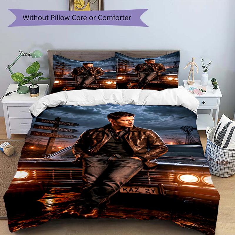 3pcs Supernatural Bedding Set Duvet Cover Closure Includes 1 Duvet Cover & 2 Pillowcases, Soft and Comfortable for All Seasons.