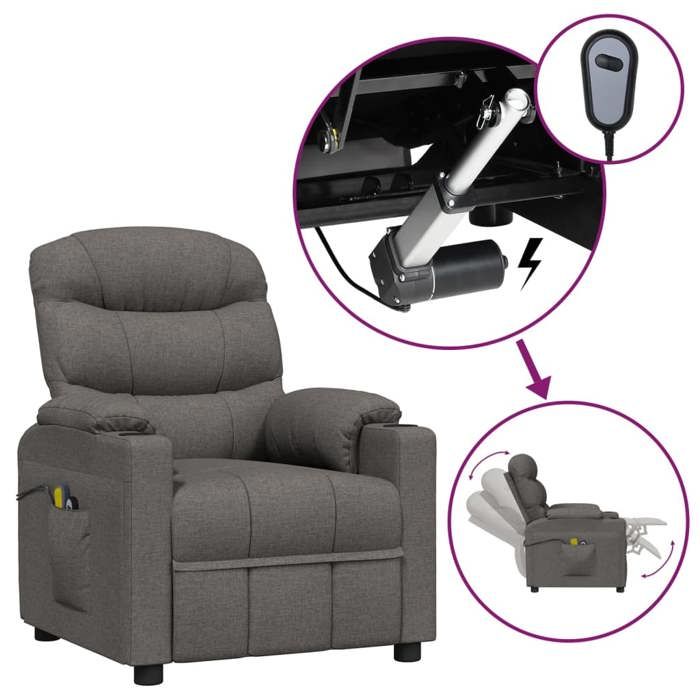 VidaXL Electric Massage Armchair Dark Grey Fabric 3143504