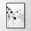 Plakat schwarze Blumen
