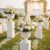 Garden Planter Pot 4 Pcs Plastic Urn Planters Large 12 Inch Outdoor Pots Traditional Round Classic Flower Pots for Wedding Party Event