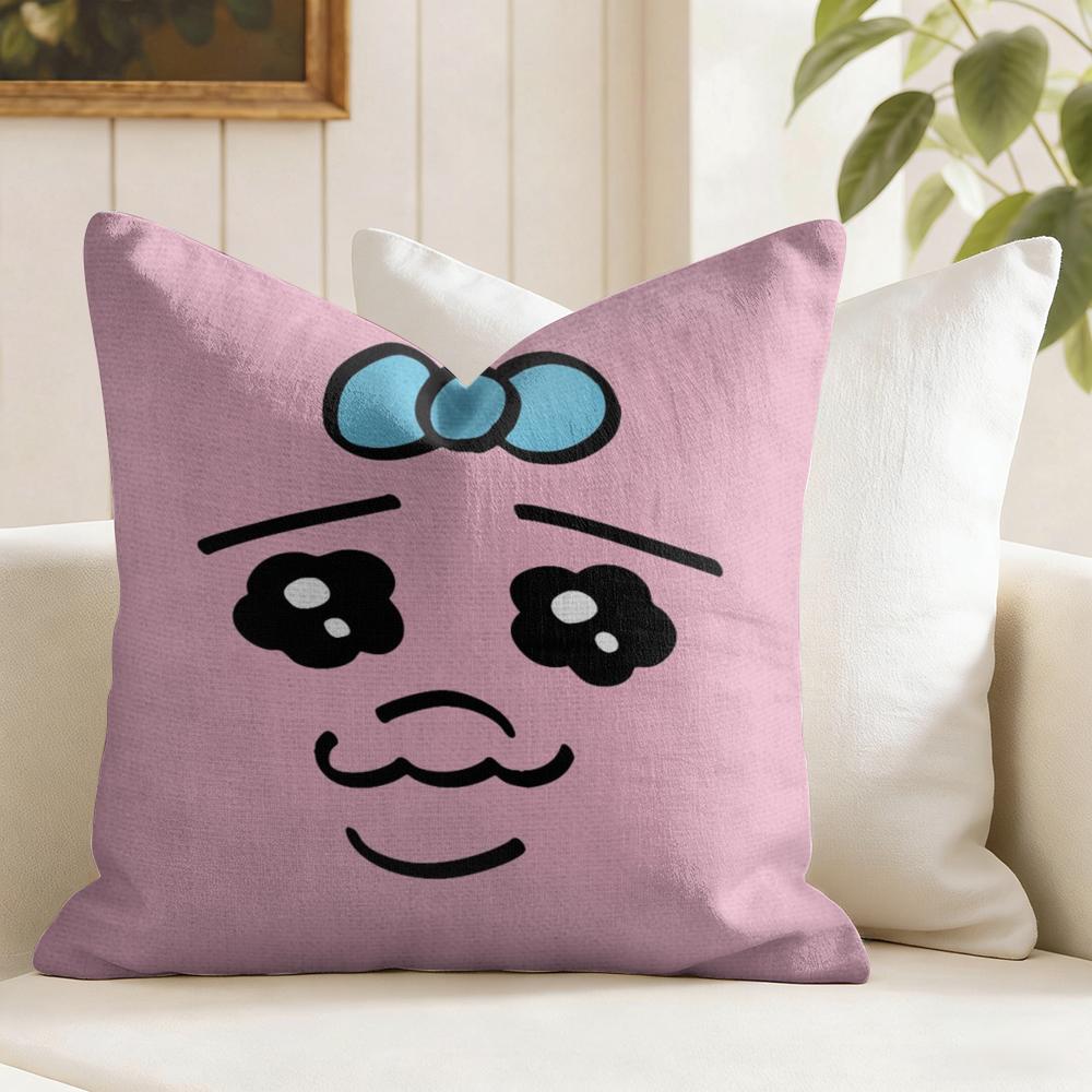 Kawaii OOpanchu Usagi Cushion Cover Eco Linen Pillow Case DoubleSided Print Breathable Durable Zipper Home Decor Gift