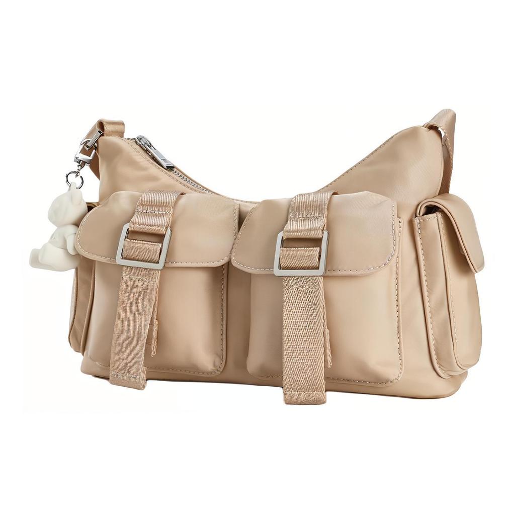 New FILA ORIGINALE Fabric Shoulder Bag, Crossbody Bag Mini Women's Wheat Camel Khaki F13W449164FDK