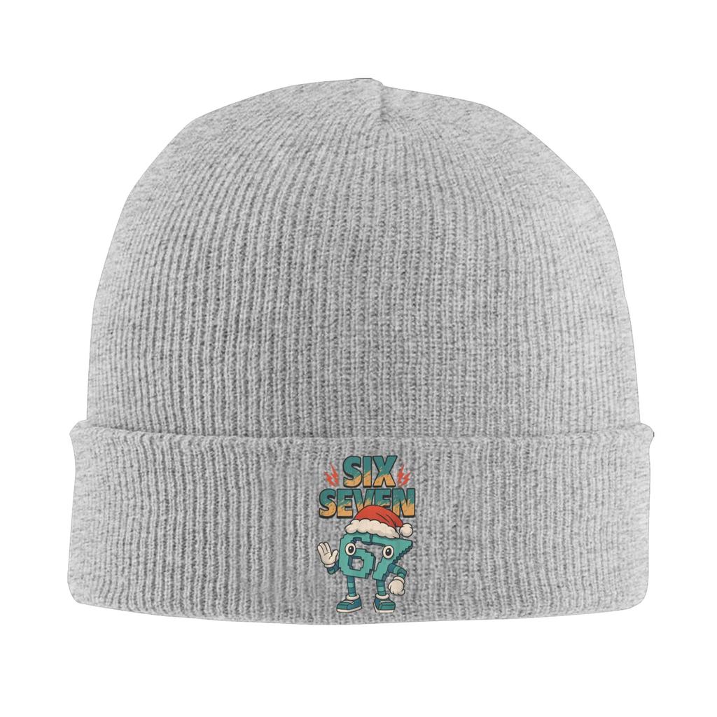 Meme 67 Six Seven 6 7 Italian Brainrot Christmas Beanie Hats Knitting Hat Unisex Unisex Warm Soft Caps Autumn Winter Gym Bonnet Hats