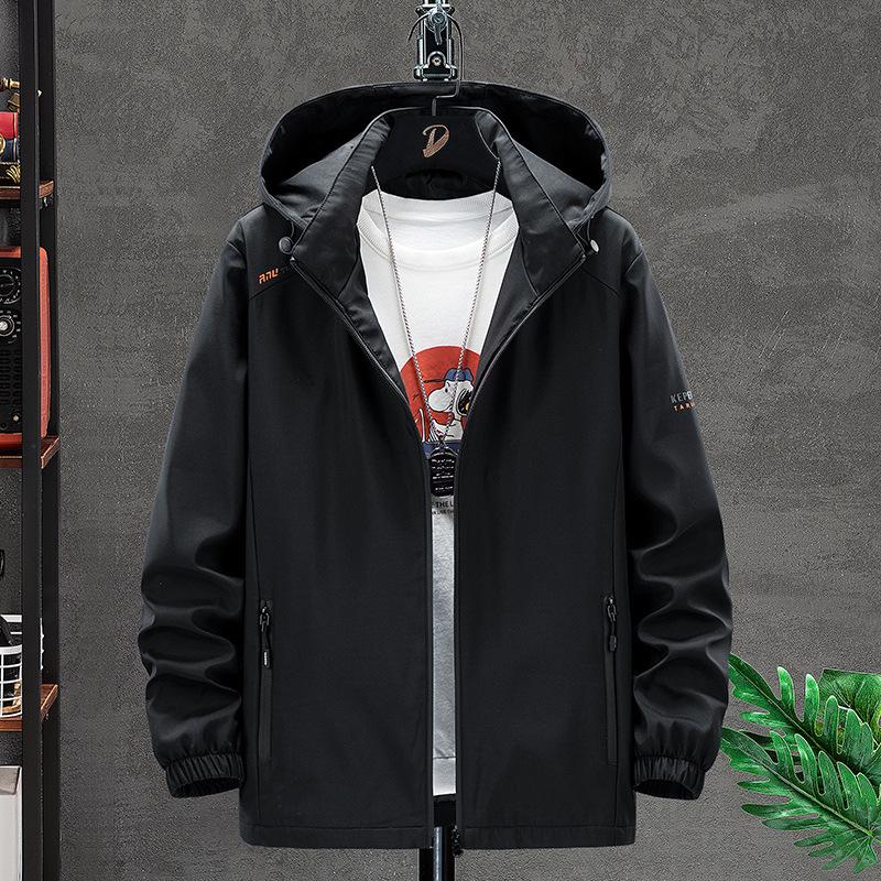 Men's Jacket Spring and Autumn New Sports Men's Clothing Hooded Tooling Style Casual Jacket Men's Imitation Jacket Hooded Top