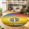 Round Rug Custom NameLuton Town Pattern Non Slip Carpet Home Floor Decor