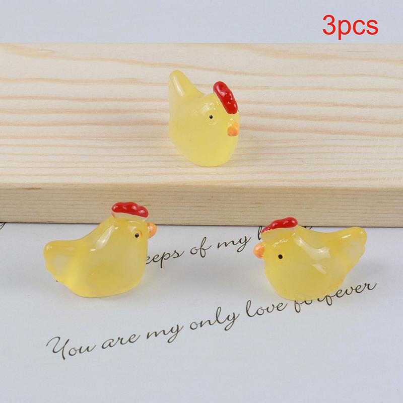 

3 шт. светящиеся миниатюрные украшения в виде цыпленка, милые украшения в виде курицы, украшения для автомобиля