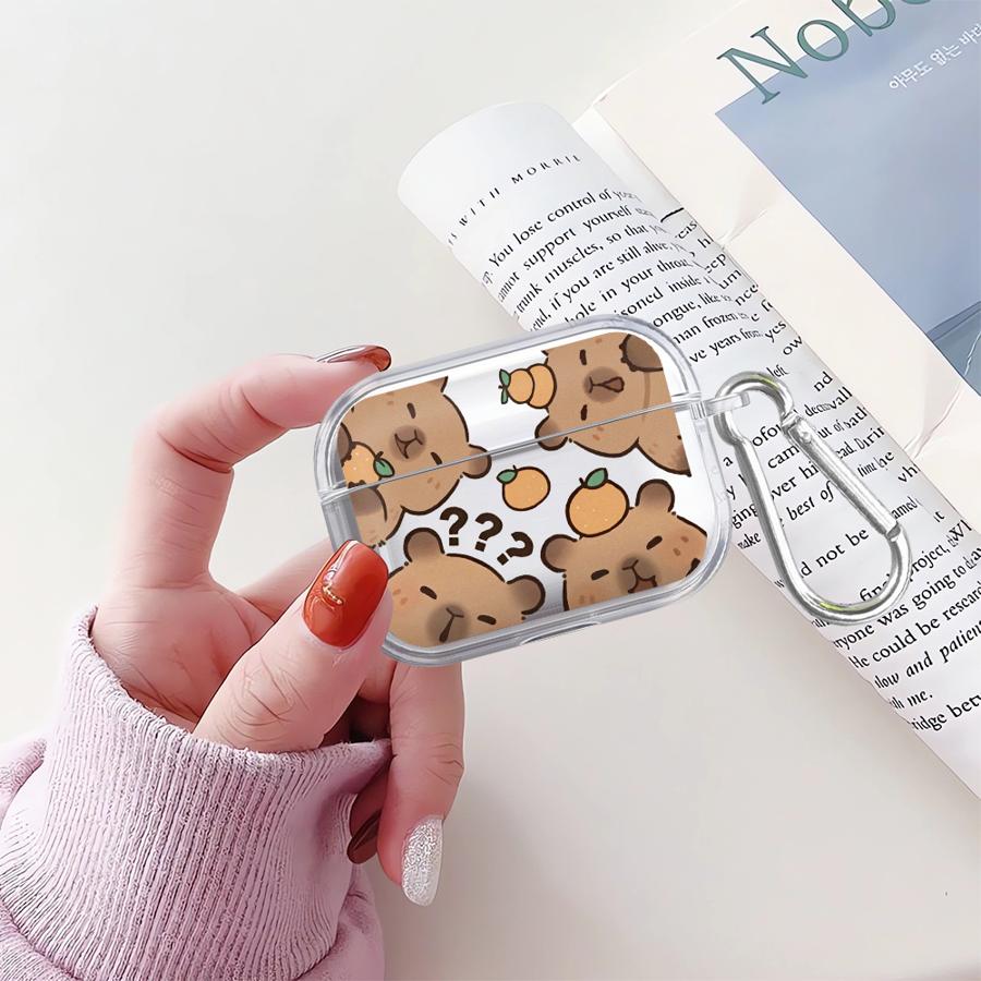 Cartoon Guinea Pig Clear Earphone Cases Cover Case For Airpods 4 3 1 Pro3 Pro Pro2 2