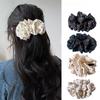 Fabric Polka Dot Banana Clip Hair Clip for Woman Elegant Floral Hairpin Girl Ponytail Clip Hair Accessories