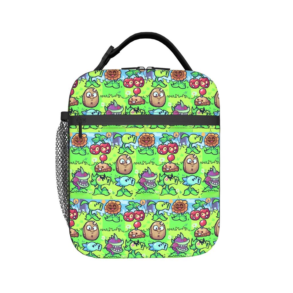 Custom Plants Gaming Zombies Lunch Bag Women Cooler Warm Insulated Lunch Box for Adult Office