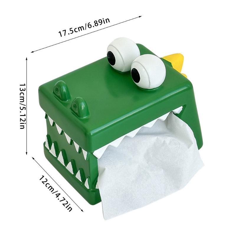Alligator Tissue Dispenser Sturdy Resin Surfaces Easy Cleaning Practical Living Room Bedroom Organizers