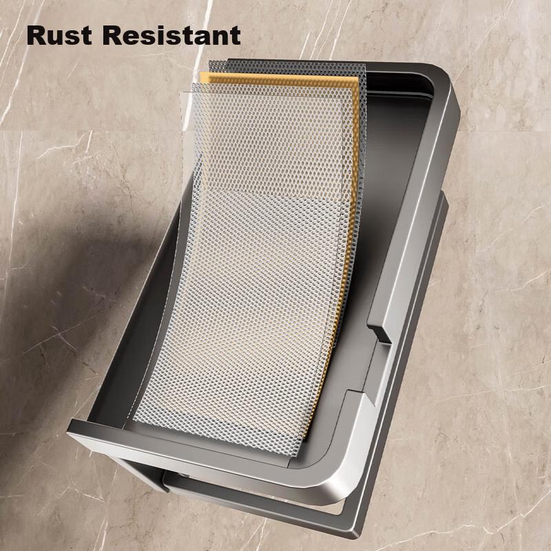 Baihan Bathroom Tissue Box Toilet Paper Storage Rack No-Drill Wall-Mounted Toilet Paper Holder Roll Paper Box Bathroom Accessory