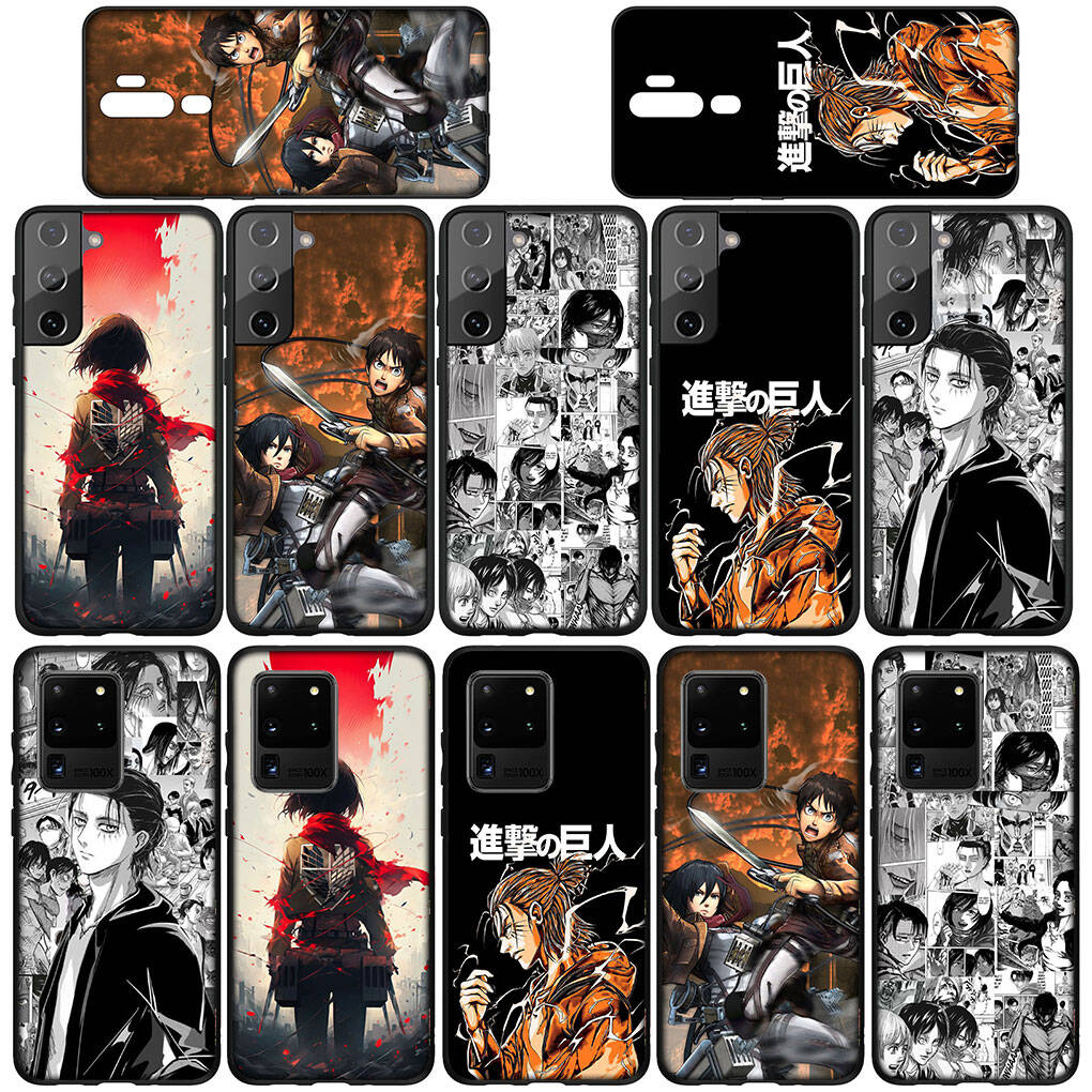 Phone Case for Samsung Galaxy S25 S23 S22 S24 Ultra FE A05 A06 A15 A16 A36 A37 A35 A54 A55 A56 A57 A25 A26 A17 Eren Jaeger Levi Attack On Titan Cover